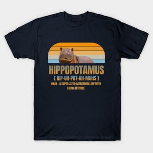 Funny Hippo Word Definition T-Shirt